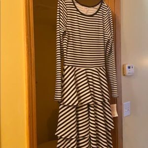 Black & white striped lularoe Georgia dress. Med